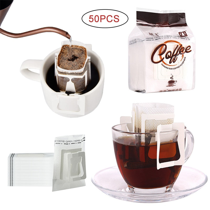 25-50Pcs/Pack Disposable Coffee Fliter Bags